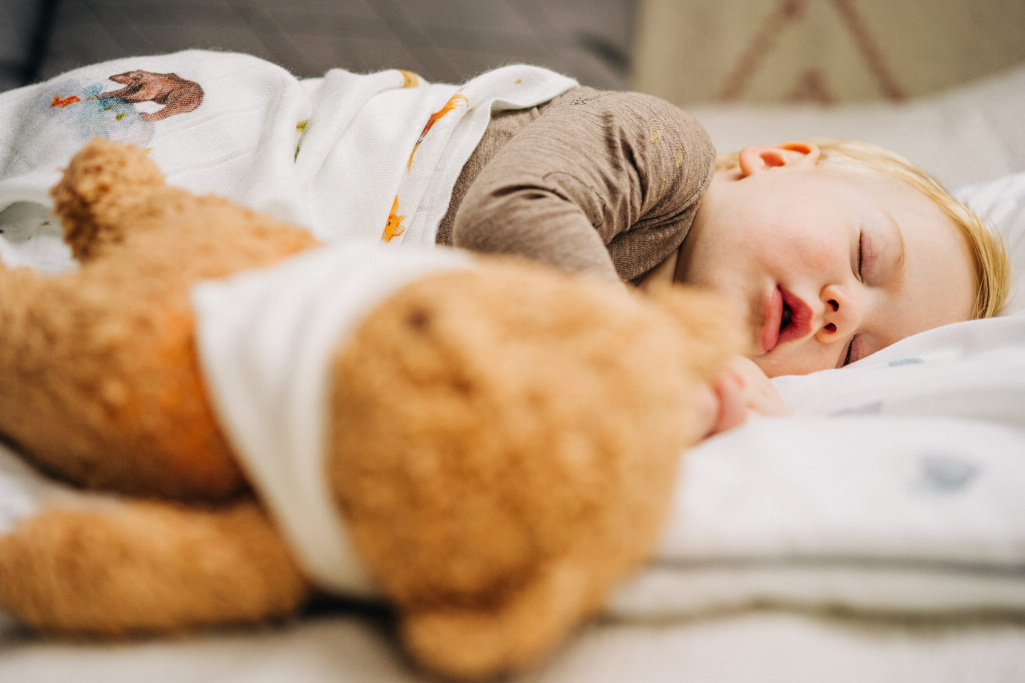 Layette Σετ Βρεφικό πάπλωμα με μαξιλαράκι Teddy day - Image 3