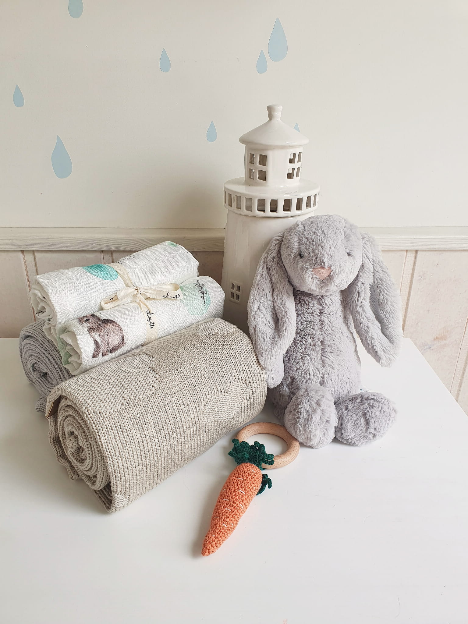 Layette Μουσελίνες 75x75 cm (σετ 2 τεμαχίων) Bunny - Image 3