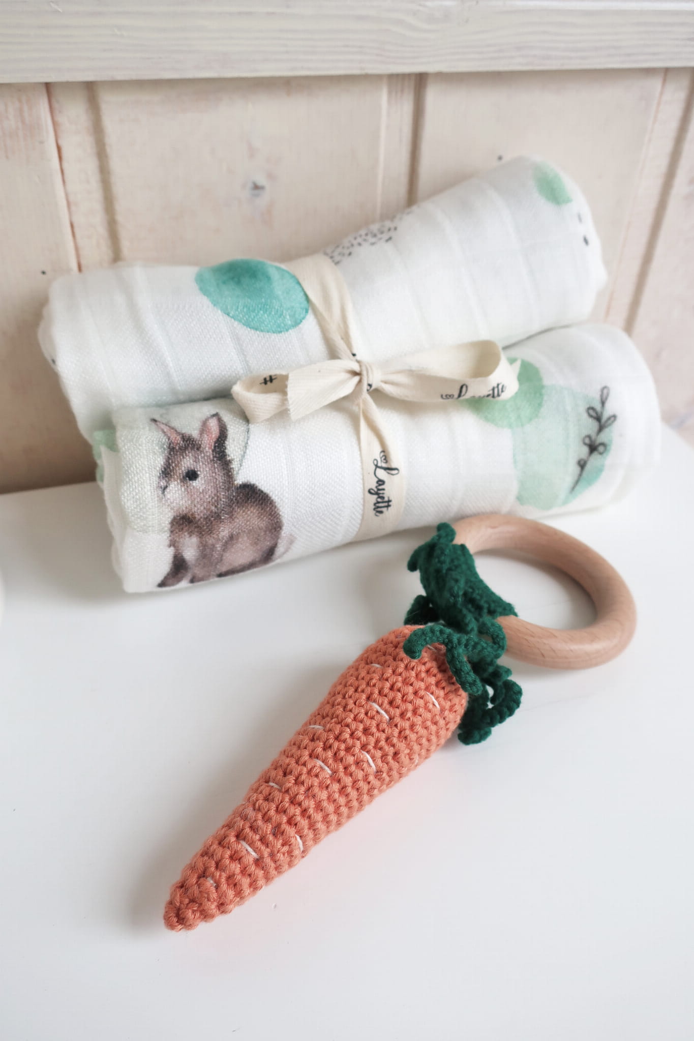 Layette Μουσελίνες 75x75 cm (σετ 2 τεμαχίων) Bunny - Image 4