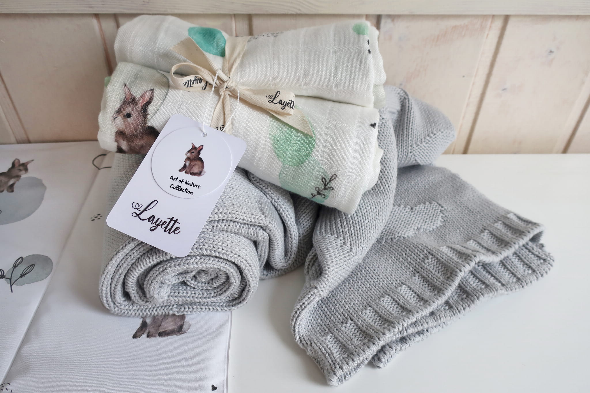 Layette Μουσελίνες 75x75 cm (σετ 2 τεμαχίων) Bunny - Image 5