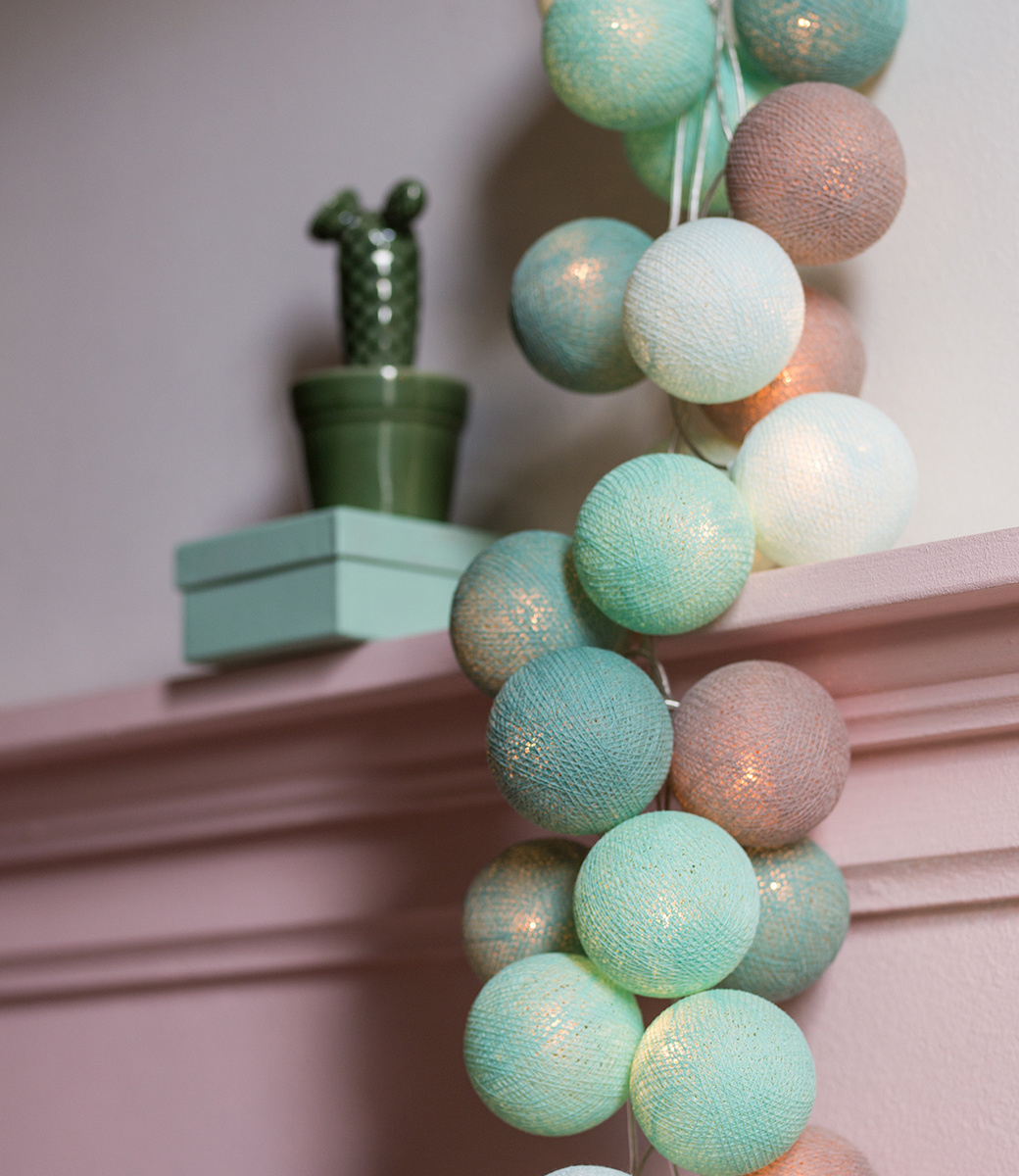 Cotton Ball Lights διακοσμητικά φωτάκια εσωτερικού χώρου Mint 20 τεμαχίων - Image 4